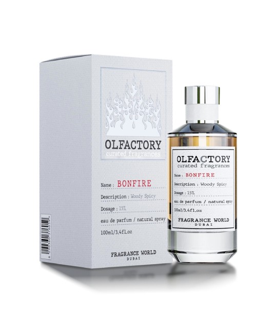 Frasco de perfume Olfactory Bonfire Fragrance World 100ml