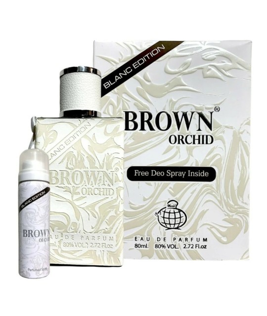 Brown Orchid Blanc Edition 80ml + Desodorante 50ml Fragrance World - Perfume Unisex
