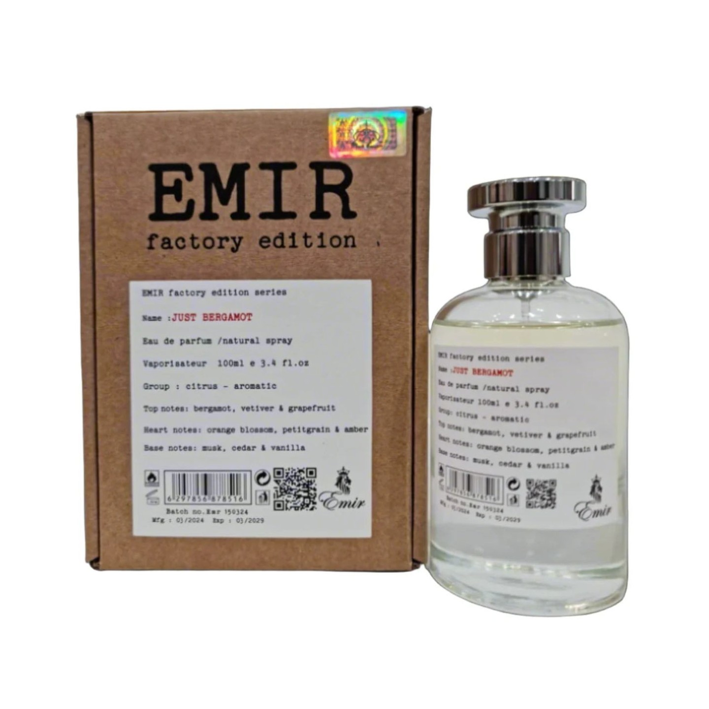 Just Bergamot 100ml Emir - Perfume Unissexo